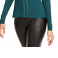 Thalia Sodi Women's Chain Trim Top Green Size Large