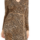 Thalia Sodi Women's Printed Surplice Sheath Dress Animal Large Gold Size Large