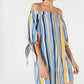 Bar III Women's Off The Shoulder Tie Sleeve Dress Blue Size Small