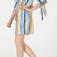 Bar III Women's Off The Shoulder Tie Sleeve Dress Blue Size Small