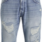 Jack And Jones Men's Tapered Fit Destroyed Style Fred Jeans Blue Size 34X32