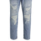 Jack And Jones Men's Tapered Fit Destroyed Style Fred Jeans Blue Size 34X32