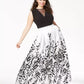 Morgan & Company Women's Trendy Plus Printed A Line Gown Black Size 16W