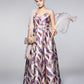 Morgan & Company Junior's Printed Brocade Gown Purple Size 11