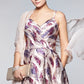 Morgan & Company Junior's Printed Brocade Gown Purple Size 11