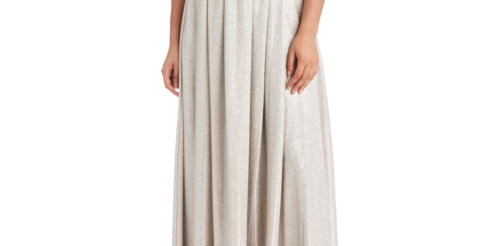 Morgan & Company Juniors' Off-The-Shoulder Fit & Flare Gown Charcoal Size 7