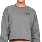 Under Armour Women's Rival Fleece Graphic Cropped Crewneck Charcoal Size L