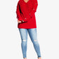 City Chic Women's Trendy Plus Size Grommet-Sleeved Sweater Red Size Petite Small