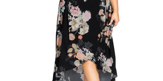 City Chic Women's Trendy Plus High Low Maxi Wrap Dress Black Size Petite Small