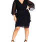 City Chic Women's Chiffon Faux Wrap Dress Black Size X-Small