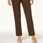 Alfred Women's Dunner Classics Allure Pull-On Slim-Leg Pants Brown Size 14 S