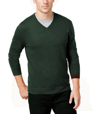 Alfani Men's V-Neck Sweater Dark Green Size Large