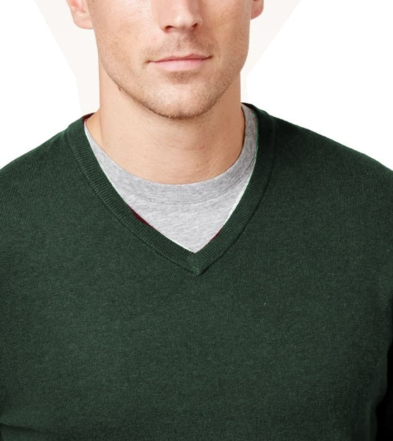 Alfani Men's V-Neck Sweater Dark Green Size Large