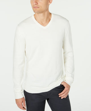 Alfani Men's V-Neck Sweater White Size XX-Large