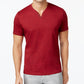 Alfani Men's Stretch Solid Henley T-Shirt Red Size X-Large