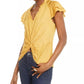 Current Air Women's Twist-Front Blouse Med Yellow Size Extra Small