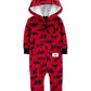 Carter's Baby Boys Hooded Woodland-Print Fleece Jumpsuit Red Size 3M