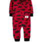 Carter's Baby Boys Hooded Woodland-Print Fleece Jumpsuit Red Size 3M