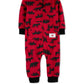 Carter's Baby Boys Hooded Woodland-Print Fleece Jumpsuit Red Size New Born