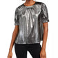 Current Air Women's Shirred Blouse Silver Size Medium