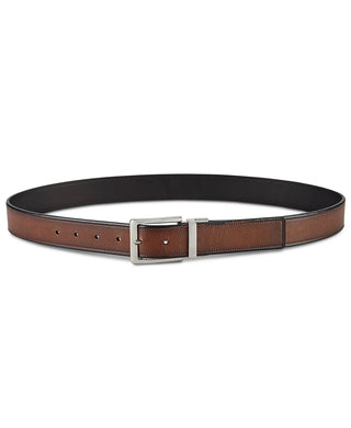 Perry Ellis Men's Portfolio Beveled Edge Reversible Casual Belt Brown Size 32
