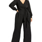 City Chic Women's Trendy Synthesis Jumpsuit Black Size 18W