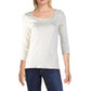 Ralph Lauren Women's Ivory Lace 3/4 Sleeve Scoop Neck Top Natural Size X-Large