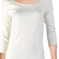 Ralph Lauren Women's Ivory Lace 3/4 Sleeve Scoop Neck Top Natural Size X-Large
