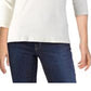 Ralph Lauren Women's Ivory Lace 3/4 Sleeve Scoop Neck Top Natural Size X-Large