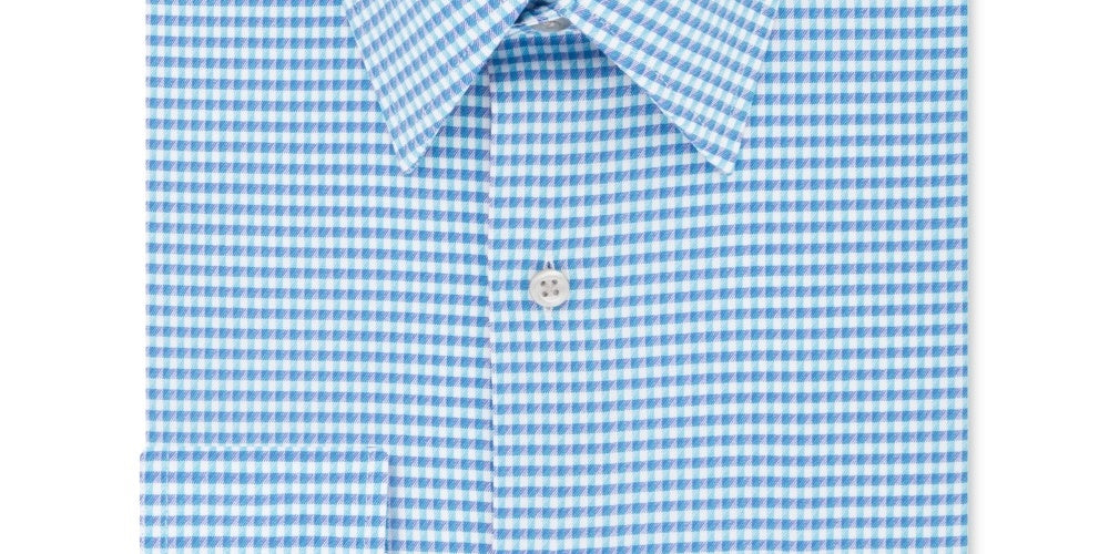 Van Heusen Men's Classic/Regular-Fit Performance Stretch Wrinkle-Free Flex-Collar Check Dress Shirt Blue Size 15.5X34-35