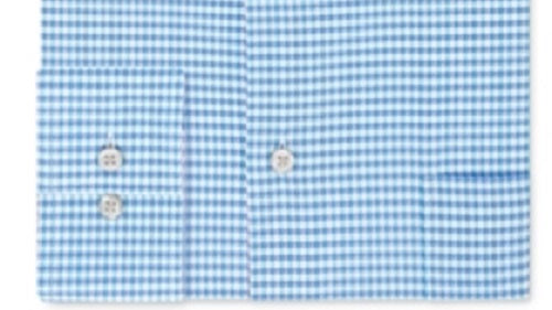 Van Heusen Men's Classic/Regular-Fit Performance Stretch Wrinkle-Free Flex-Collar Check Dress Shirt Blue Size 16.5X34-35