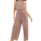 Thalia Sodi Women's Floral Print Chain Neck Jumpsuit  Beige Size Large