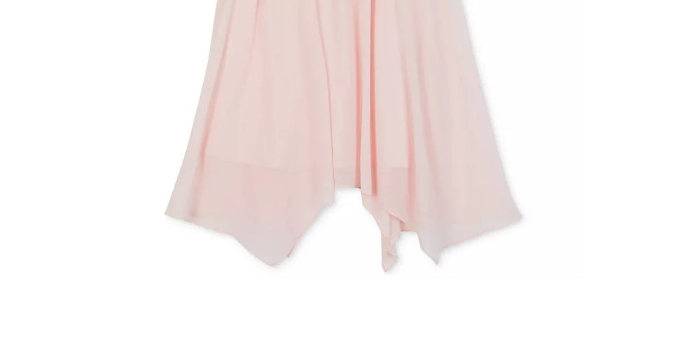 BCX Big Girl's Lace Handkerchief Hem Dress Pink Size 7