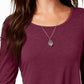 Style & Co Women's Chiffon Hem Top Purple Size Medium