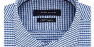 Tommy Hilfiger Men's Printed Slim Fit Button Down Shirt Blue Size 16X32X33