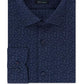 Tommy Hilfiger Men's Slim Fit Non Iron Thflex Performance Stretch Floral Print Supima Cotton Dress Shirt Blue Size 17.5X32X33