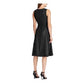 Ralph Lauren Women's Black Sleeveless Jewel Neck Below The Knee Fit Flare Evening All Black Size 0