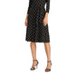 Ralph Lauren Women's Black Embellished Zippered Geometric 3/4 Sleeve Keyhole Below The Knee Sheath Wear To Work Dress Black Size 6