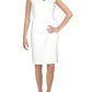 Ralph Lauren Women's Cleonie V Neck Side Tie Sheath Dress Natural Size 10