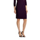 Ralph Lauren Women's Ruched Long Sleeve V Neck Above The Knee Sheath Evening Dress  Purple Size 6P
