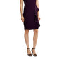 Ralph Lauren Women's Purple Ruffled Short Sleeve Jewel Neck Above The Knee Sheath Party Dress Purple Size 12 P