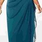 Xscape Women's Embellished Mesh Sheath Evening Gown Green Size 14W