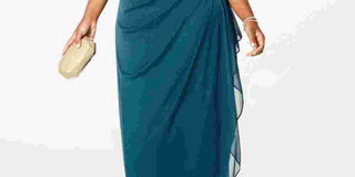 Xscape Women's Embellished Mesh Sheath Evening Gown Green Size 14W