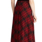 Ralph Lauren Women's Red Belted Plaid Sleeveless V Neck Maxi Sheath Dress Black Size 6