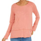 Style & Co Women's Cotton High-Low Top Dark Orange Size Medium