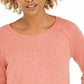 Style & Co Women's Cotton High-Low Top Dark Orange Size Medium