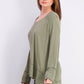 Style & Co Women's Cotton High-Low Top Green Size Extra Small