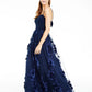 Trixxi Juniors' Flower-Petals Gown Navy Size 15