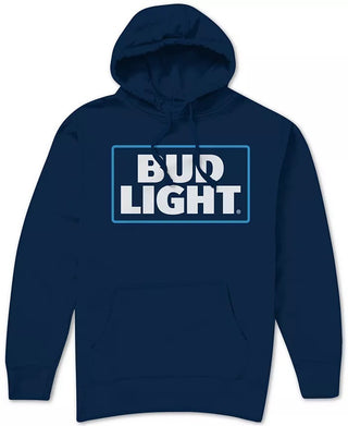 Hybrid Men's Bud Light Logo Men's Hoodie Navy Size Small