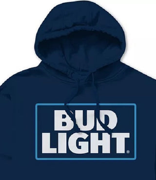Hybrid Men's Bud Light Logo Men's Hoodie Navy Size Small